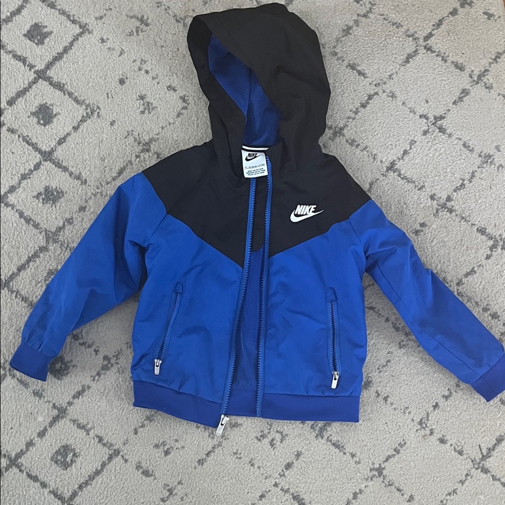 Nike Kids' Black and Blue Zip-Up Jacket